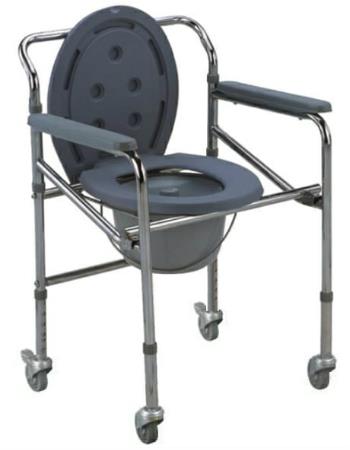 Commode chair with wheels